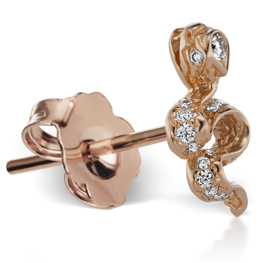 Large Diamond Pavé Snake Earstud - Image 10