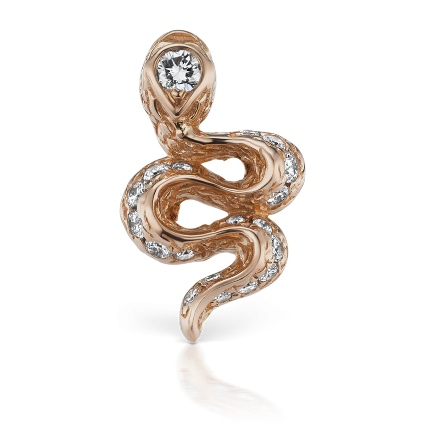 Large Diamond Pavé Snake Earstud - Image 11