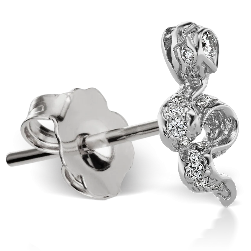 Large Diamond Pavé Snake Earstud - Image 4