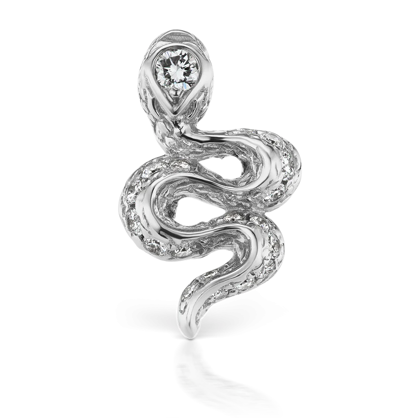 Large Diamond Pavé Snake Earstud - Image 5