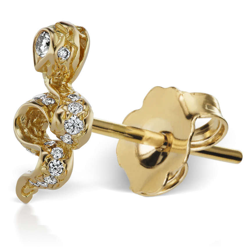 Large Diamond Pavé Snake Earstud - Image 8