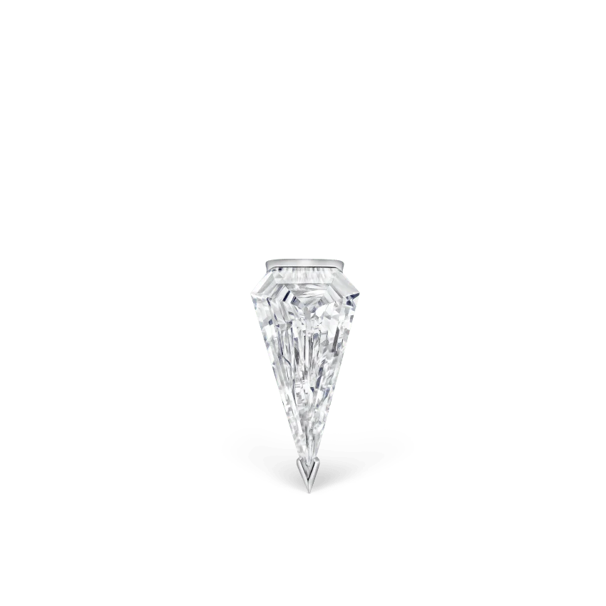 Low Profile Silhouette Diamond Threaded Stud Earring - Image 5