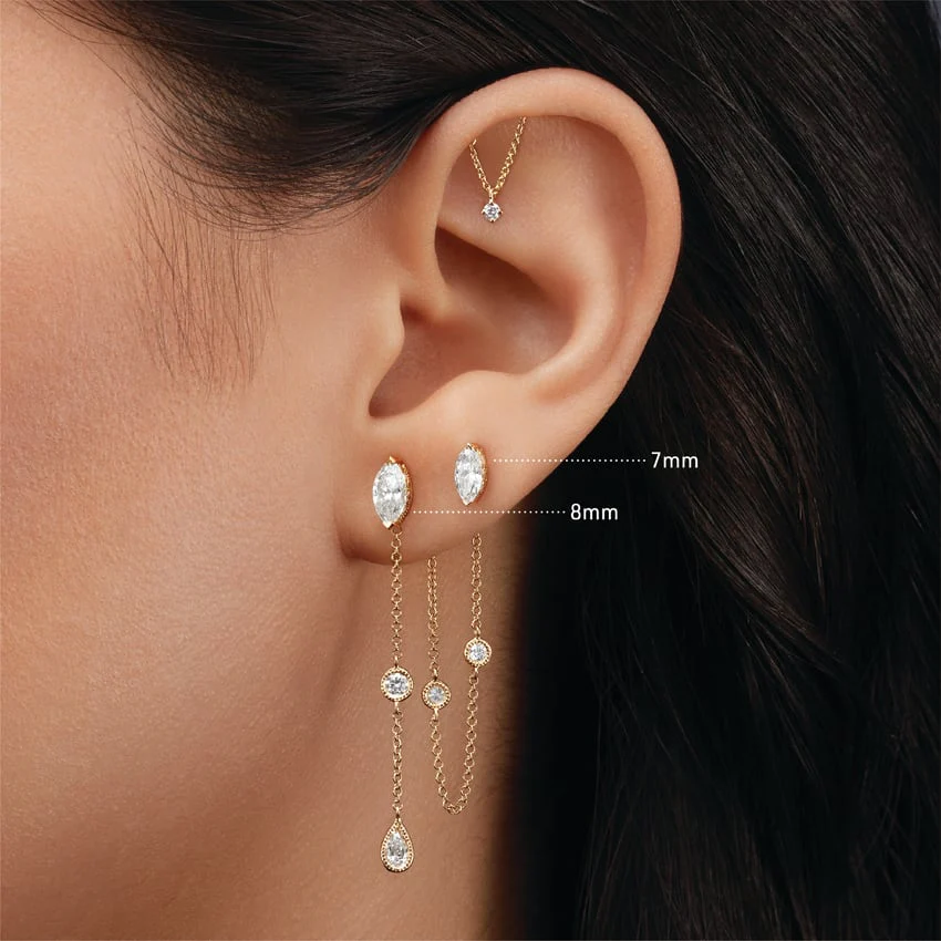 Marquise Diamond Stud Earring - Image 29