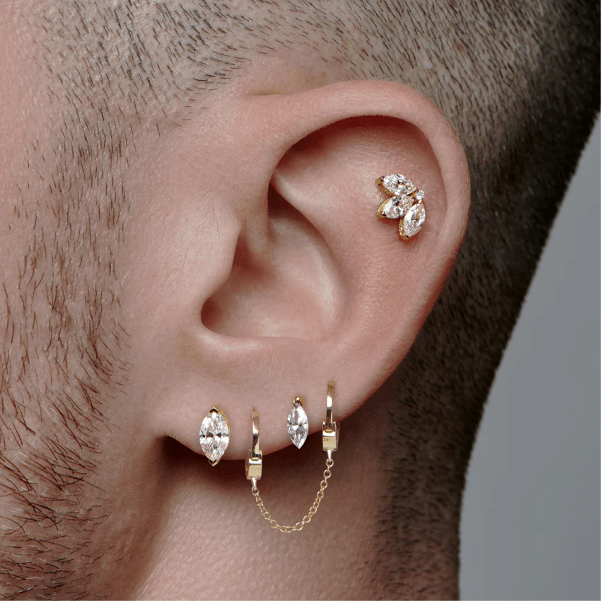 Marquise Diamond Stud Earring - Image 43