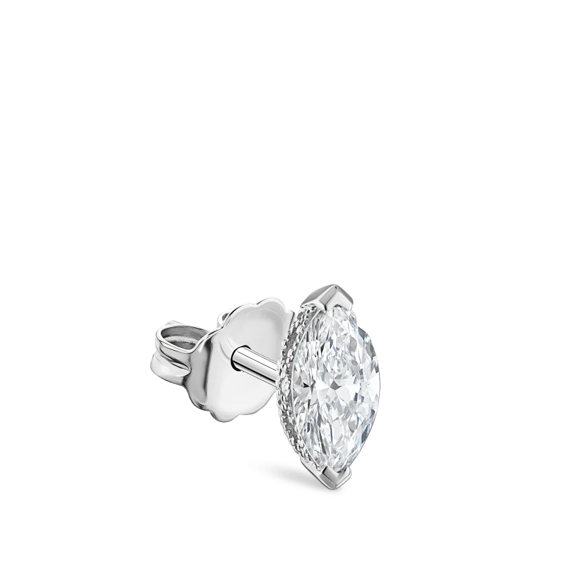 Marquise Diamond Stud Earring - Image 6