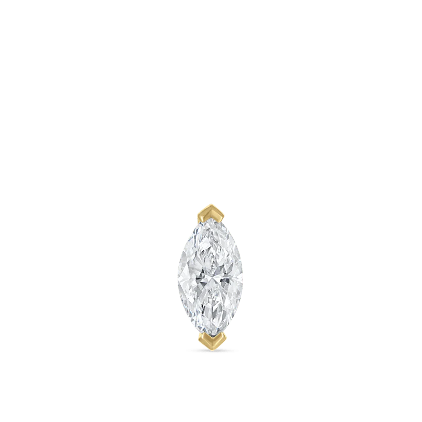 Marquise Diamond Threaded Stud Earring - Image 37