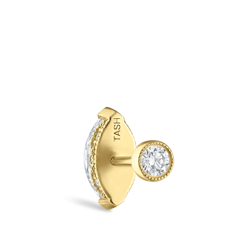 Marquise Diamond Threaded Stud Earring - Image 43
