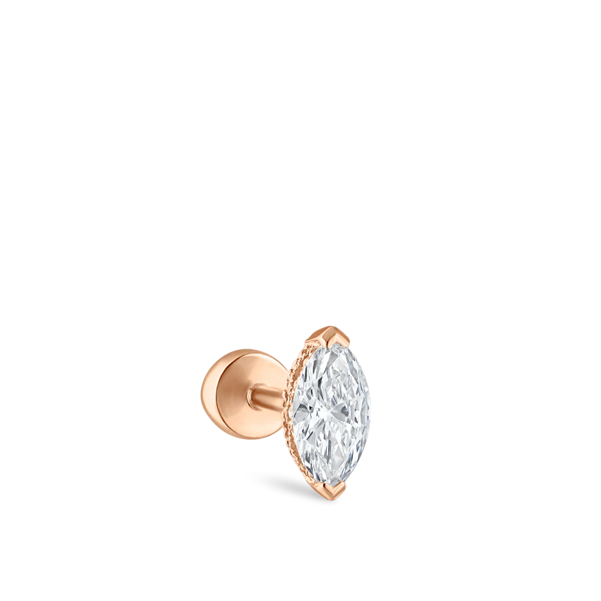 Marquise Diamond Threaded Stud Earring - Image 44