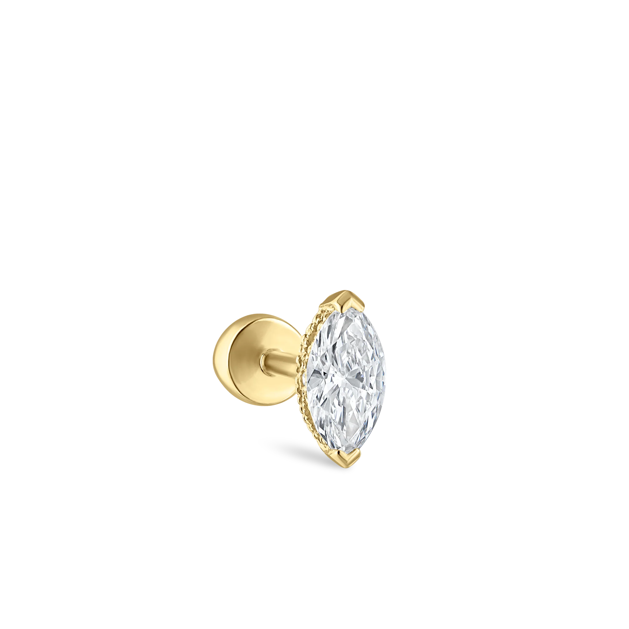 Marquise Diamond Threaded Stud Earring - Image 67