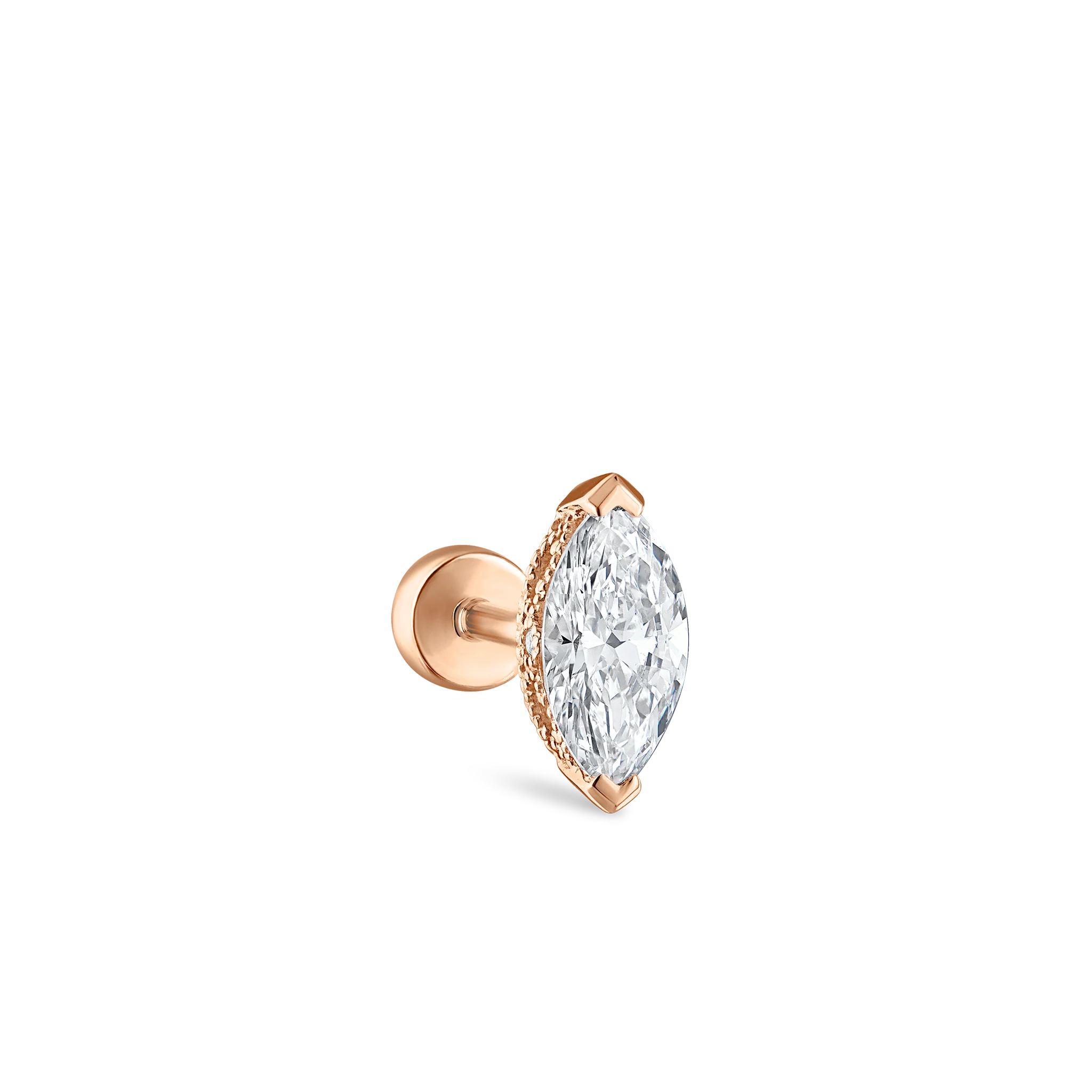 Marquise Diamond Threaded Stud Earring - Image 68