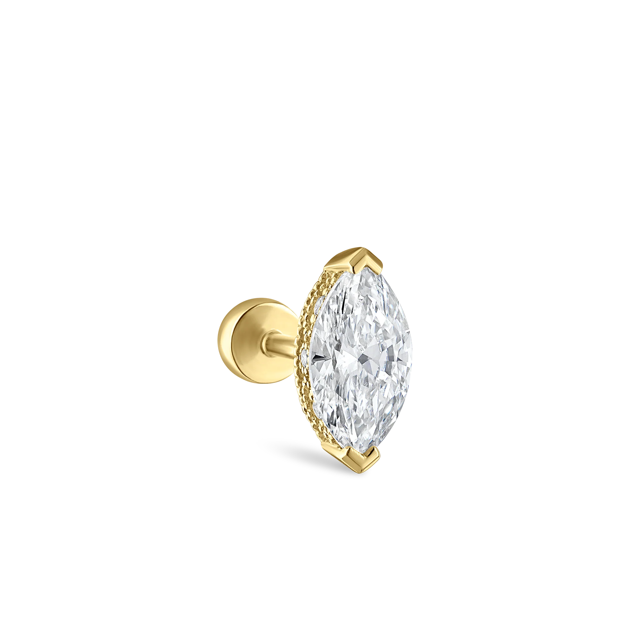 Marquise Diamond Threaded Stud Earring - Image 73