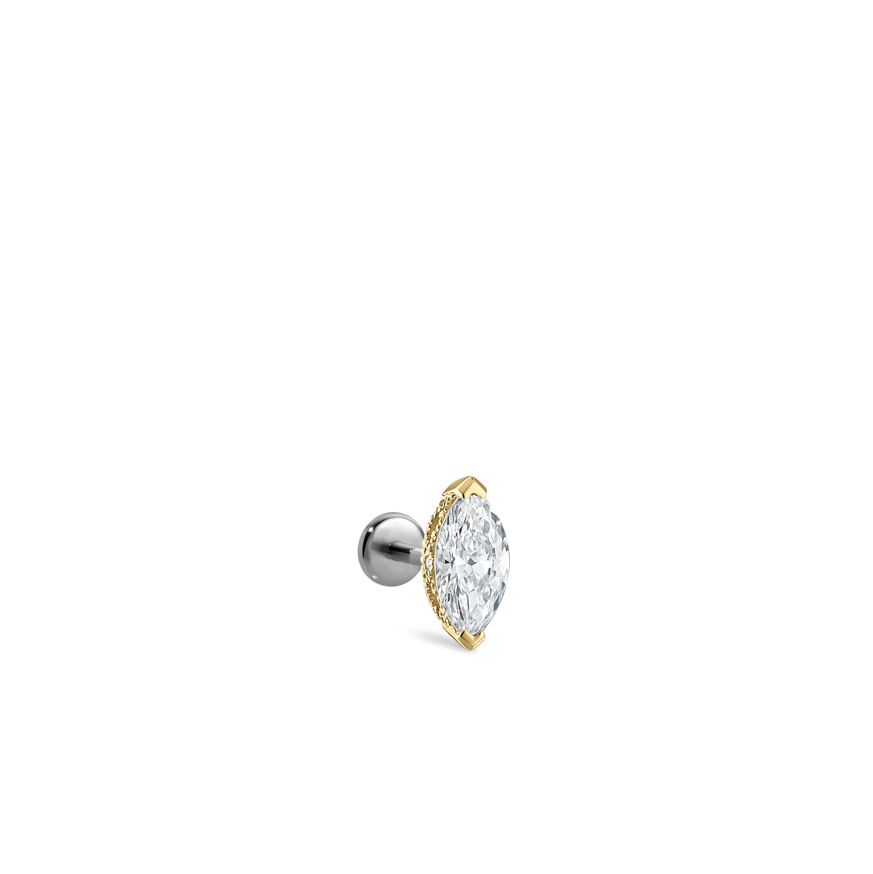 Marquise Diamond Threaded Stud Earring With Titanium Backing - Image 65