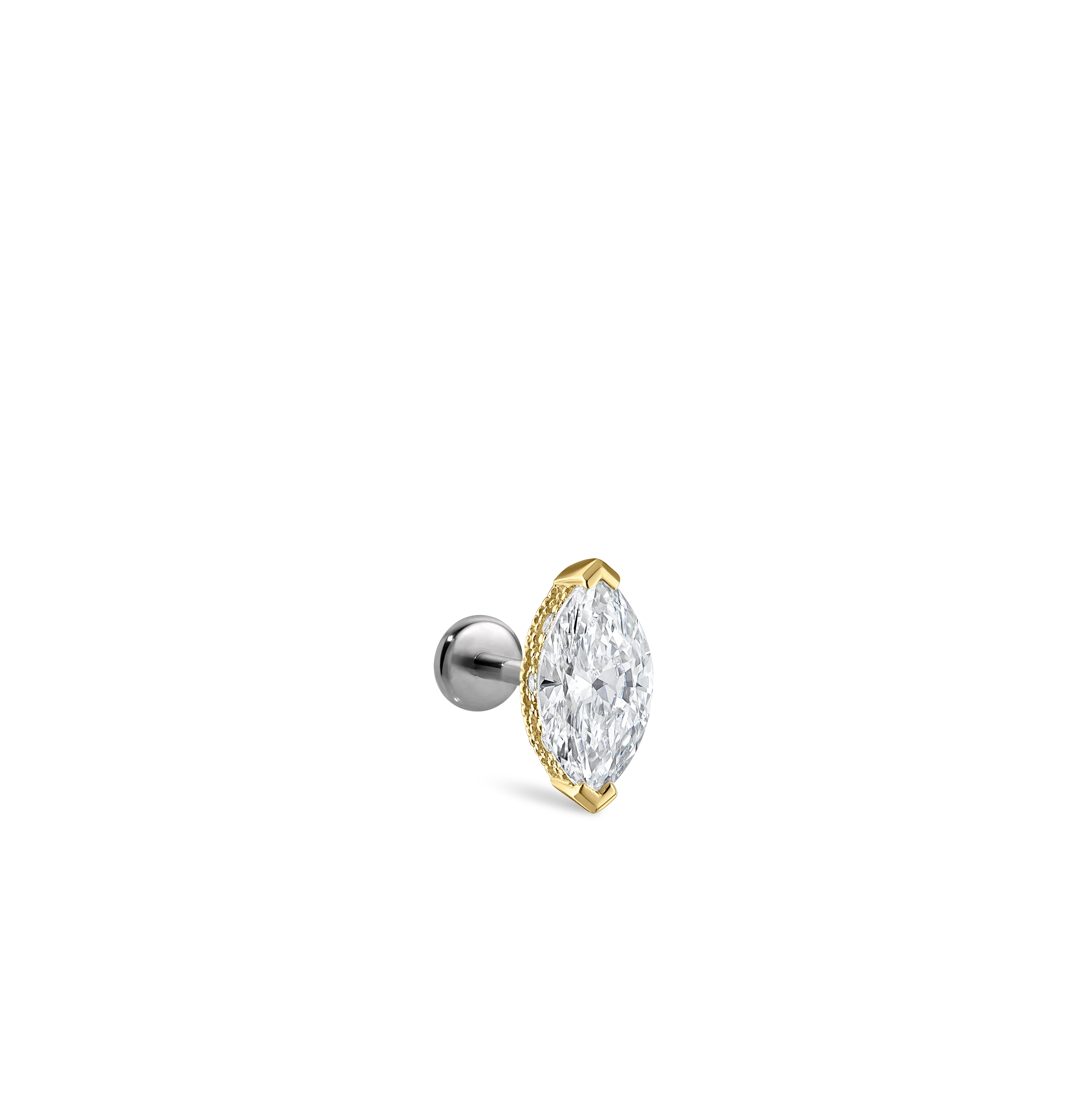 Marquise Diamond Threaded Stud Earring With Titanium Backing - Image 66