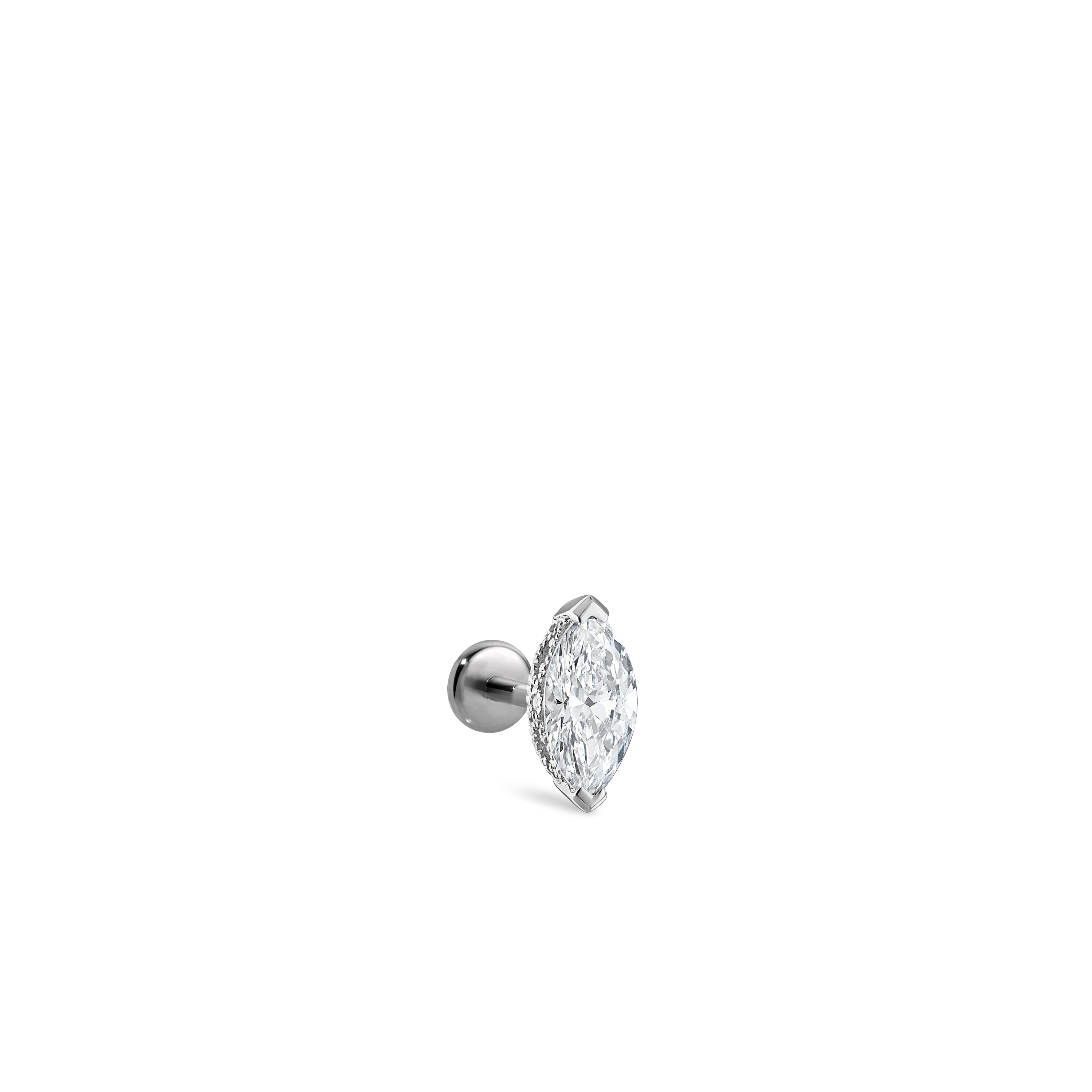 Marquise Diamond Threaded Stud Earring With Titanium Backing - Image 68