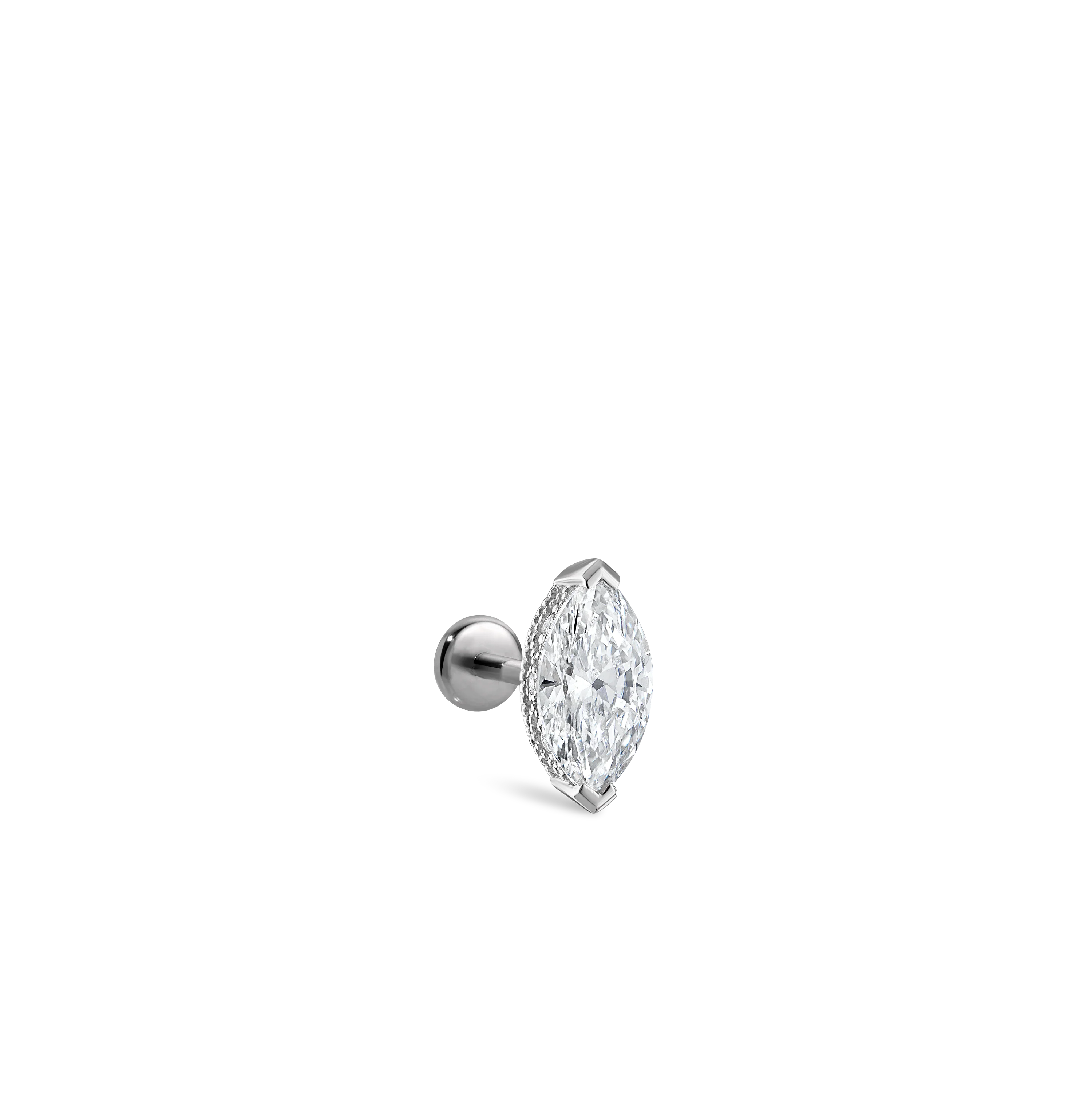 Marquise Diamond Threaded Stud Earring With Titanium Backing - Image 69