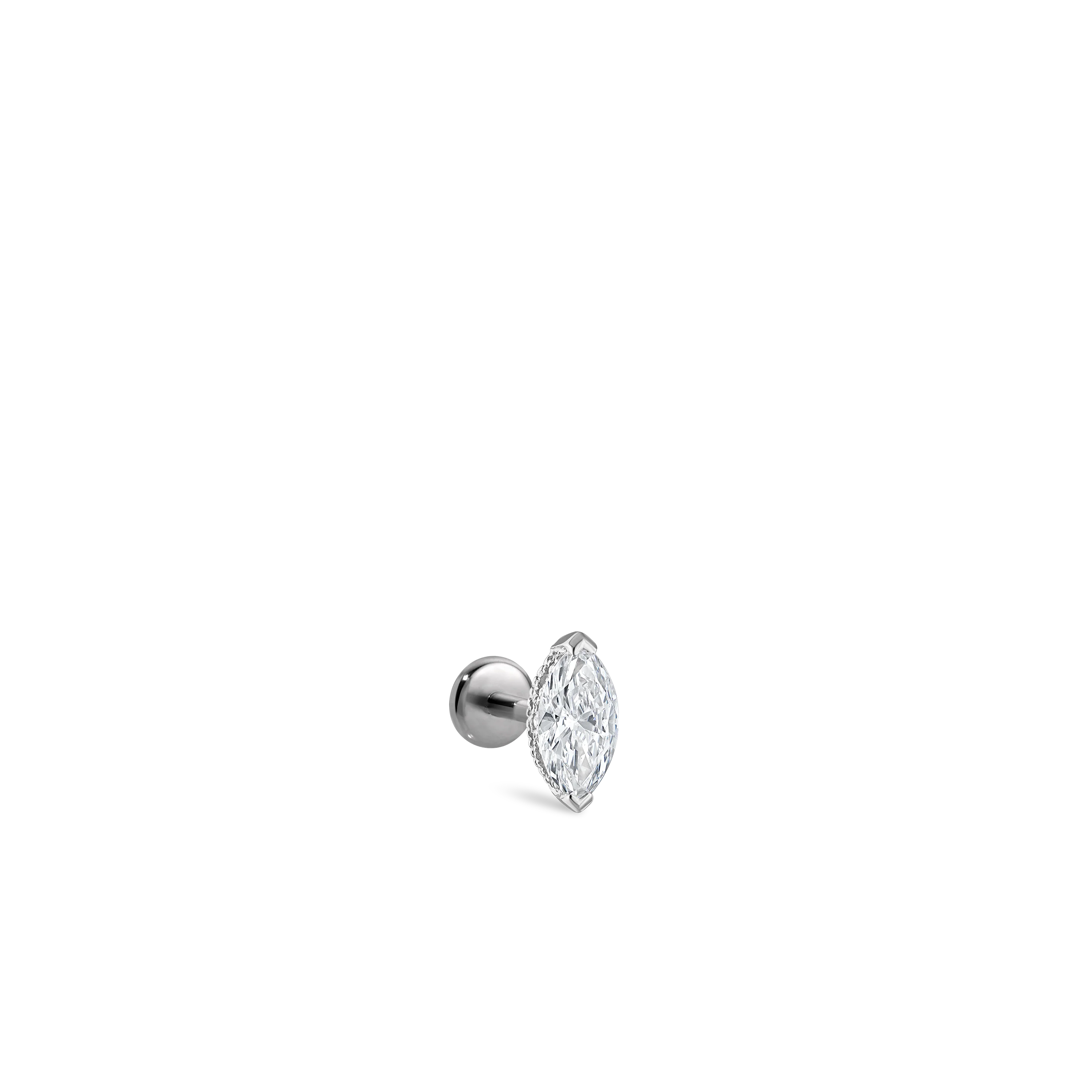 Marquise Diamond Threaded Stud Earring With Titanium Backing - Image 70