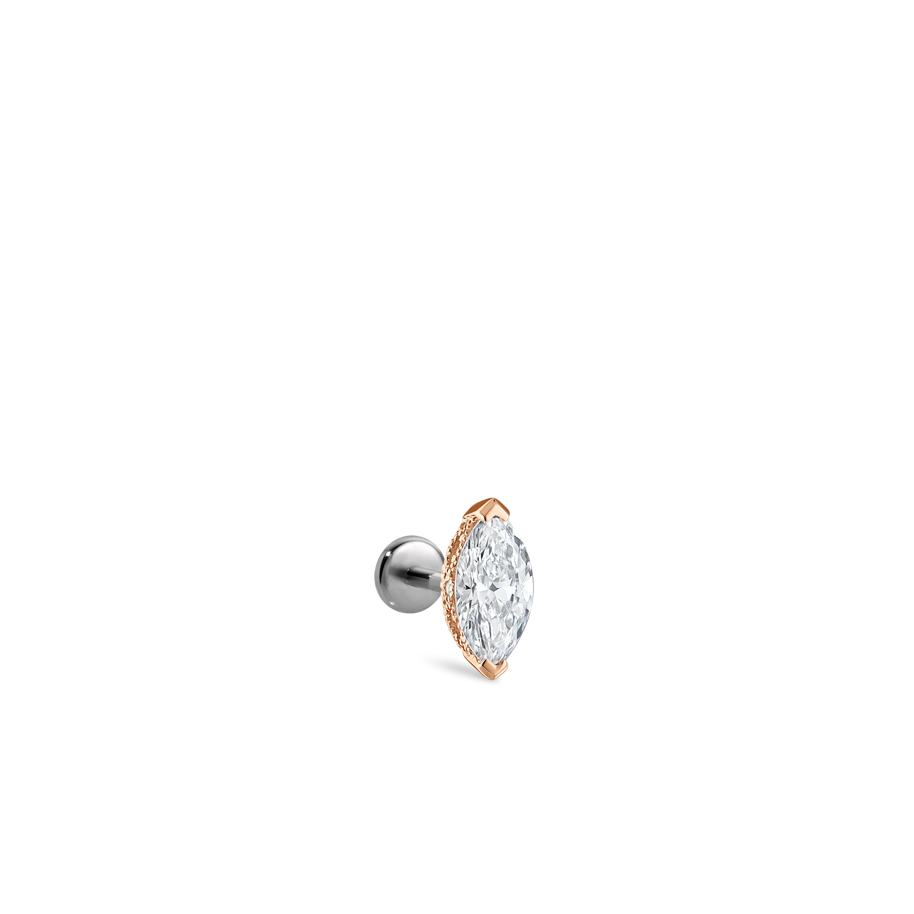 Marquise Diamond Threaded Stud Earring With Titanium Backing - Image 71