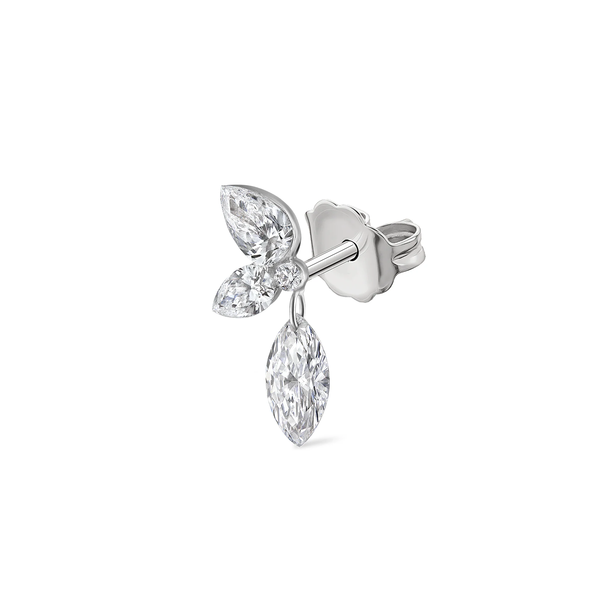 Marquise Pear Diamond Echo Stud Earring - Image 16