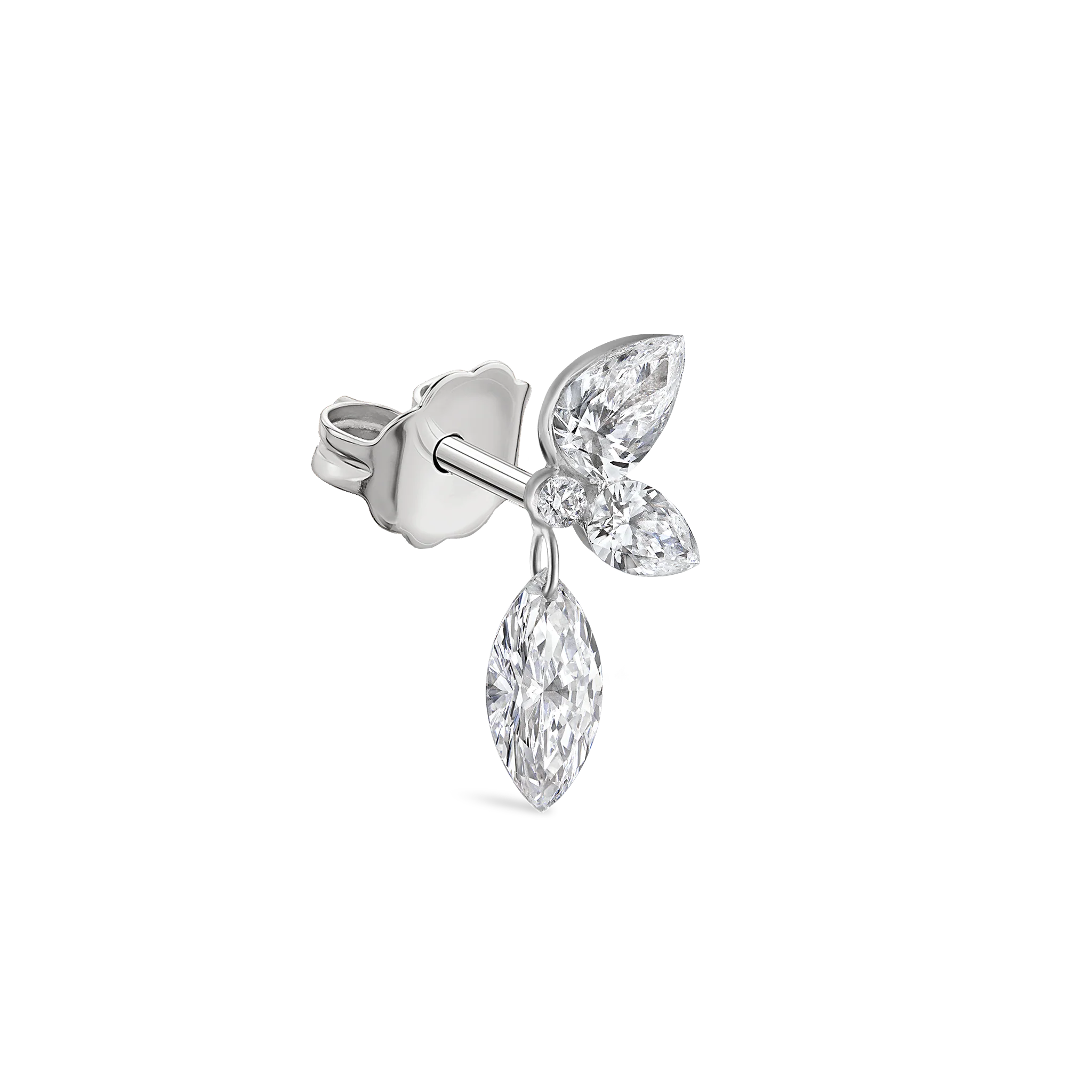 Marquise Pear Diamond Echo Stud Earring - Image 17