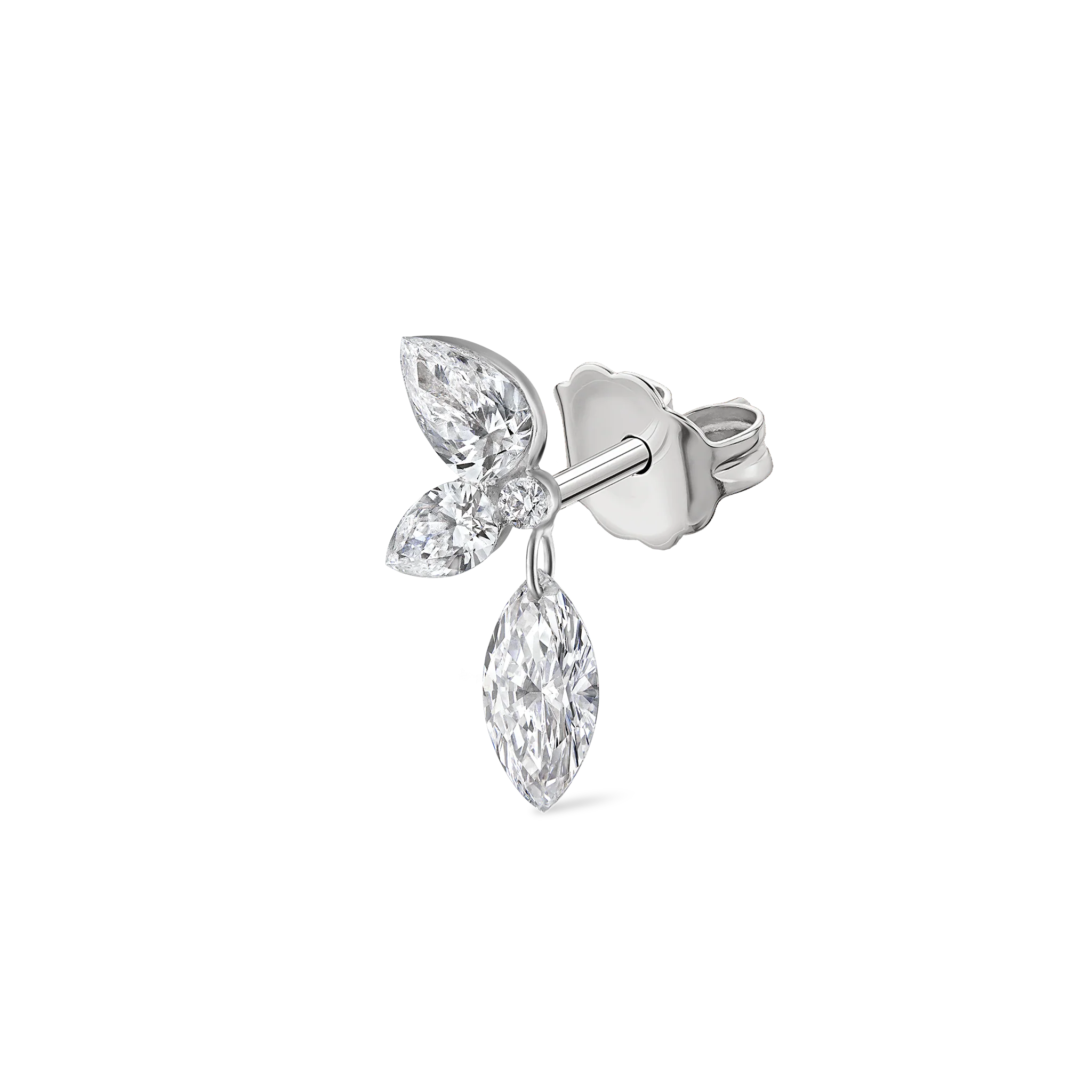 Marquise Pear Diamond Echo Stud Earring - Image 18