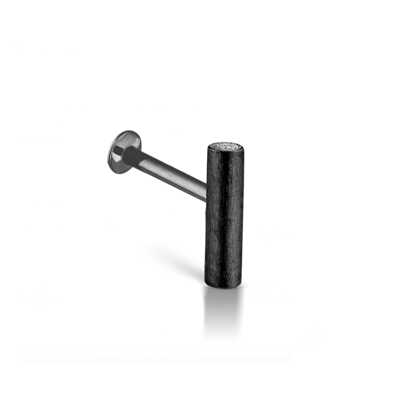 Matte Round Bar with Diamond Ends Threaded Stud Earring - Image 10