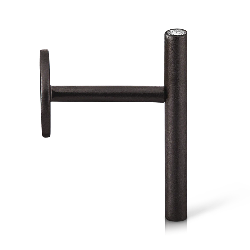 Matte Round Bar with Diamond Ends Threaded Stud Earring With Titanium Backing - Image 9