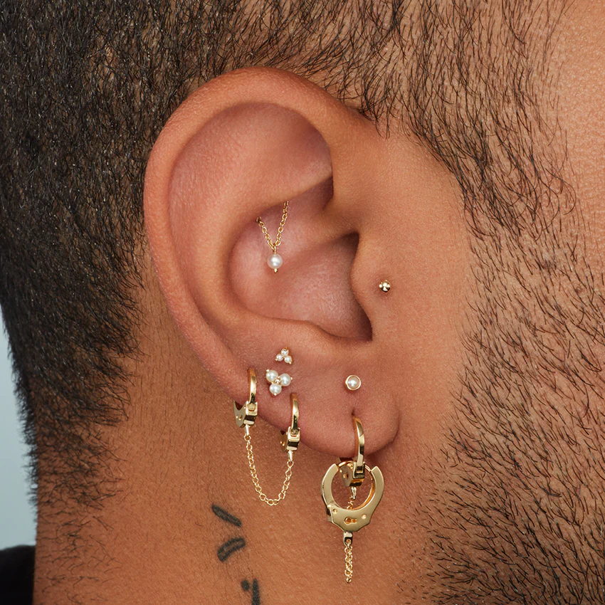 Natural Pearl Threaded Stud Earring - Image 3