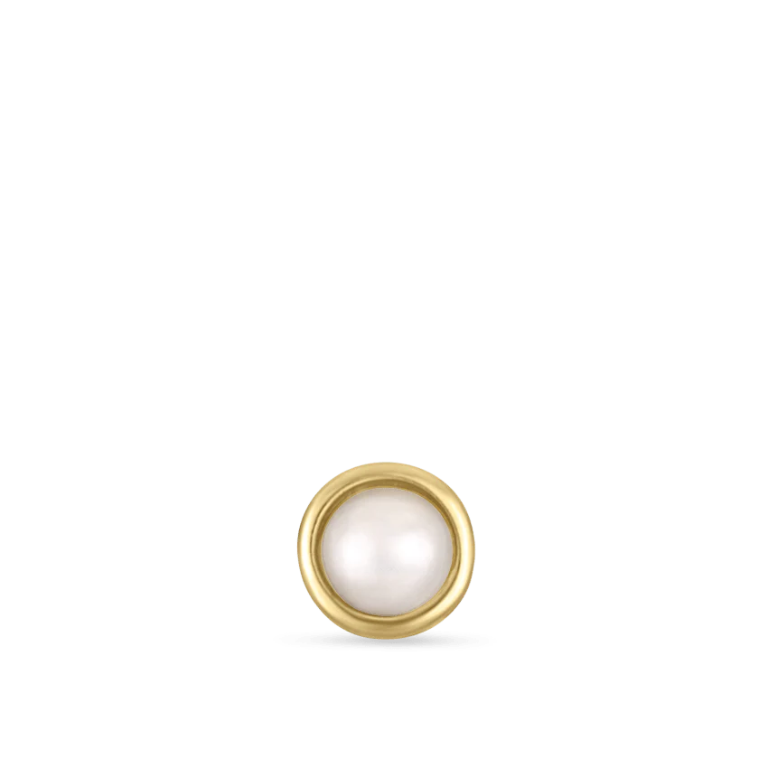 Natural Pearl Threaded Stud Earring With Titanium Backing - Image 11
