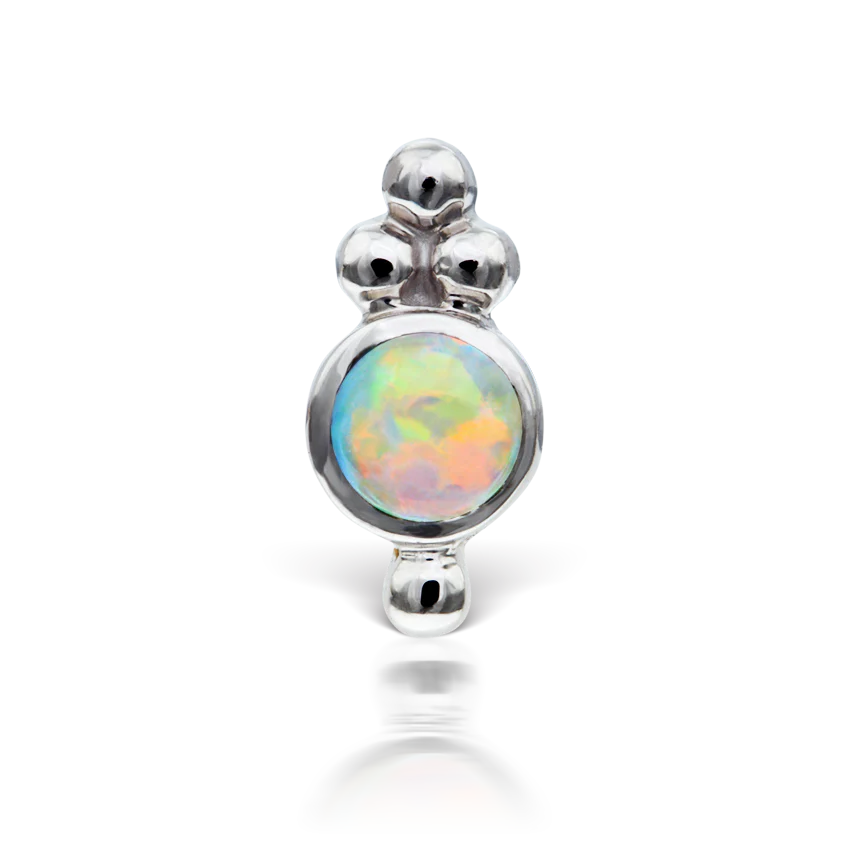 Opal Four Ball Trinity Threaded Stud Earring - Image 3