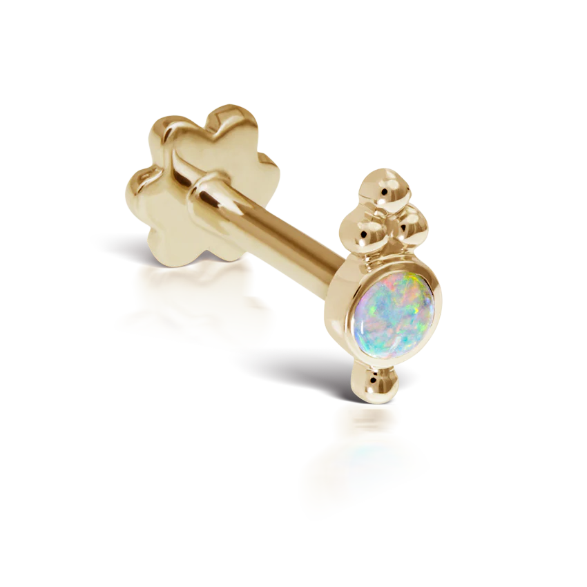 Opal Four Ball Trinity Threaded Stud Earring - Image 4