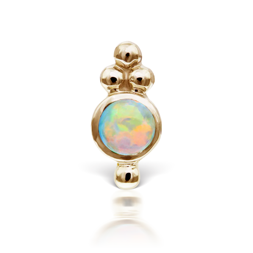 Opal Four Ball Trinity Threaded Stud Earring - Image 5