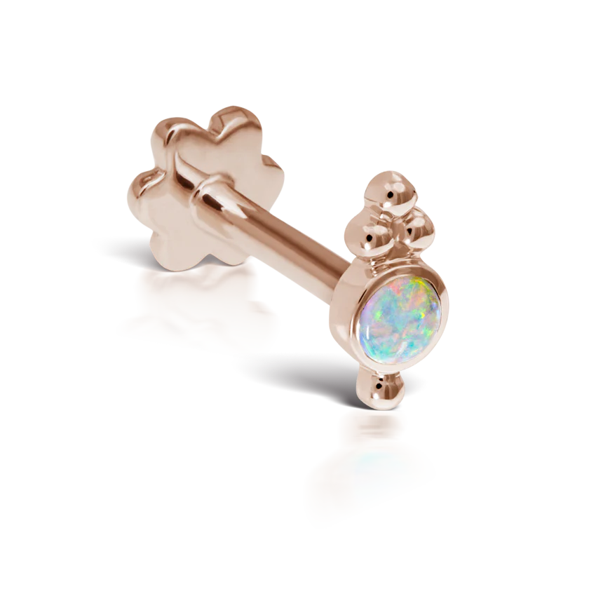Opal Four Ball Trinity Threaded Stud Earring - Image 7