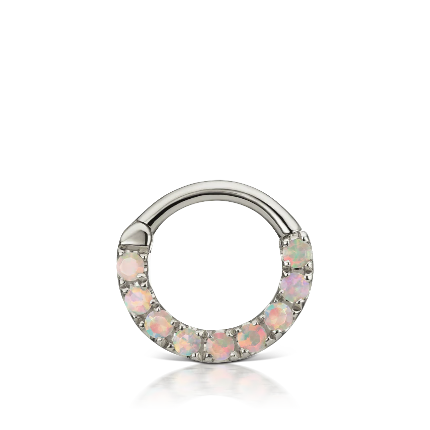 Opal Horizontal Eternity Hoop Earring