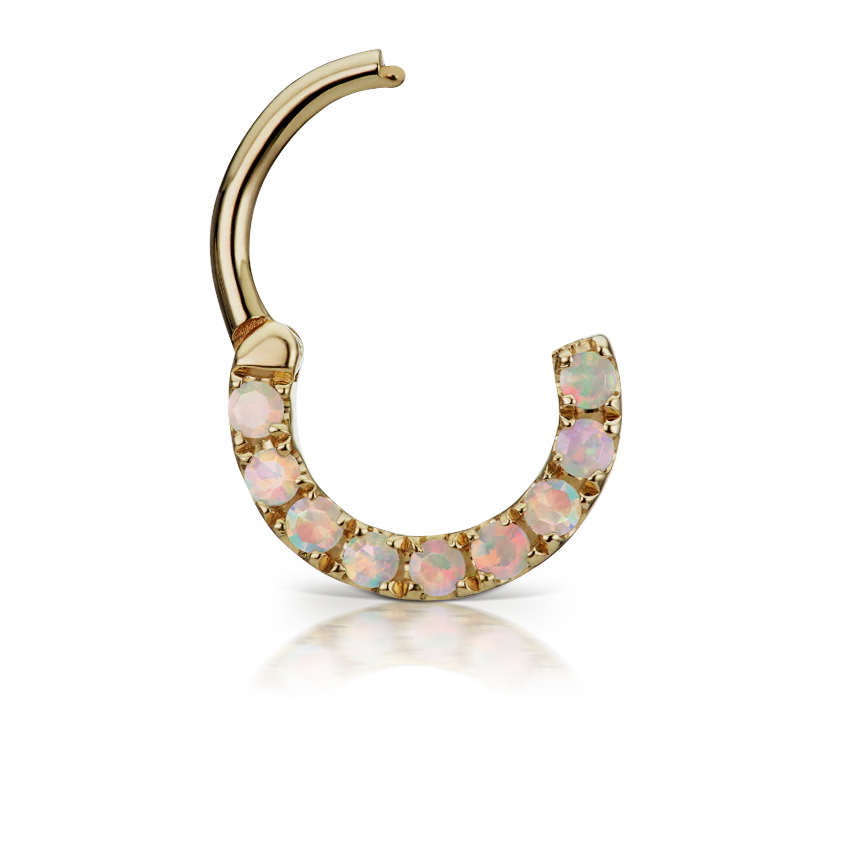 Opal Horizontal Eternity Hoop Earring - Image 10