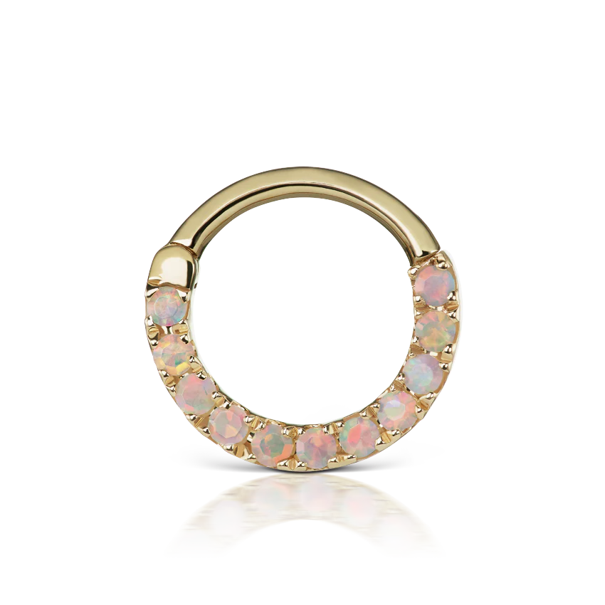 Opal Horizontal Eternity Hoop Earring - Image 11