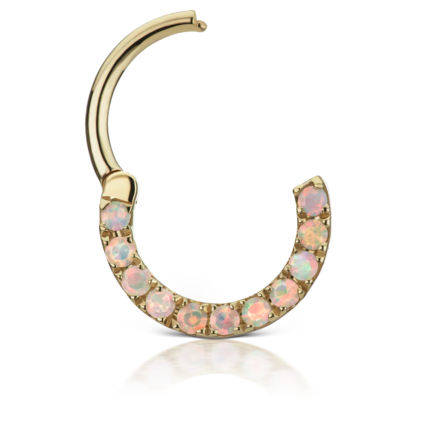 Opal Horizontal Eternity Hoop Earring - Image 12
