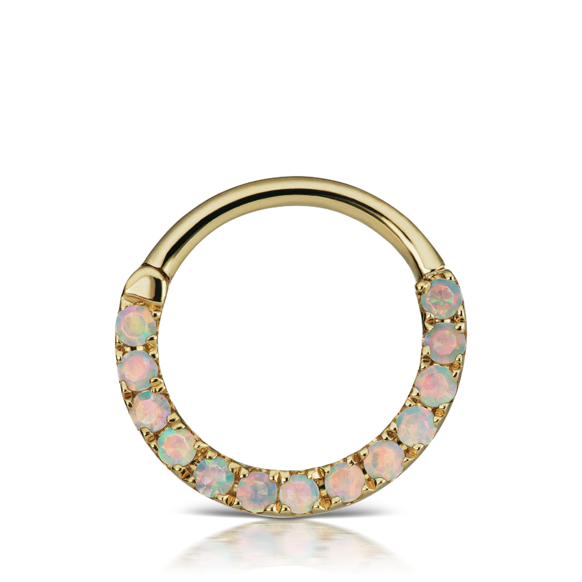 Opal Horizontal Eternity Hoop Earring - Image 14