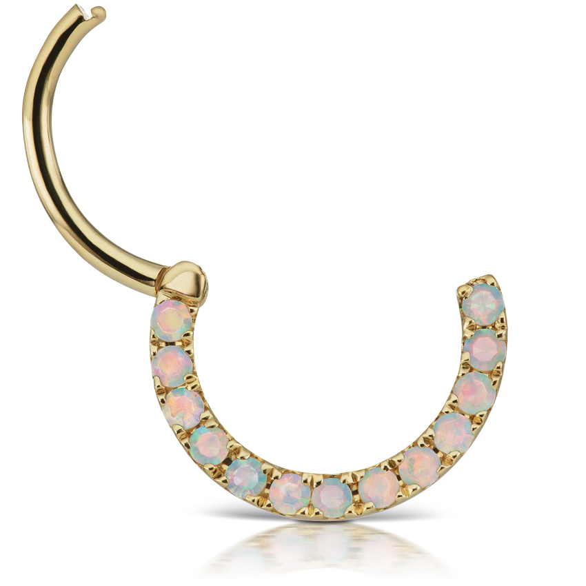 Opal Horizontal Eternity Hoop Earring - Image 15