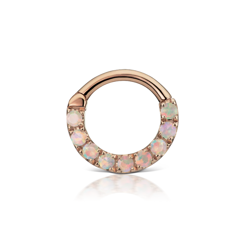 Opal Horizontal Eternity Hoop Earring - Image 16