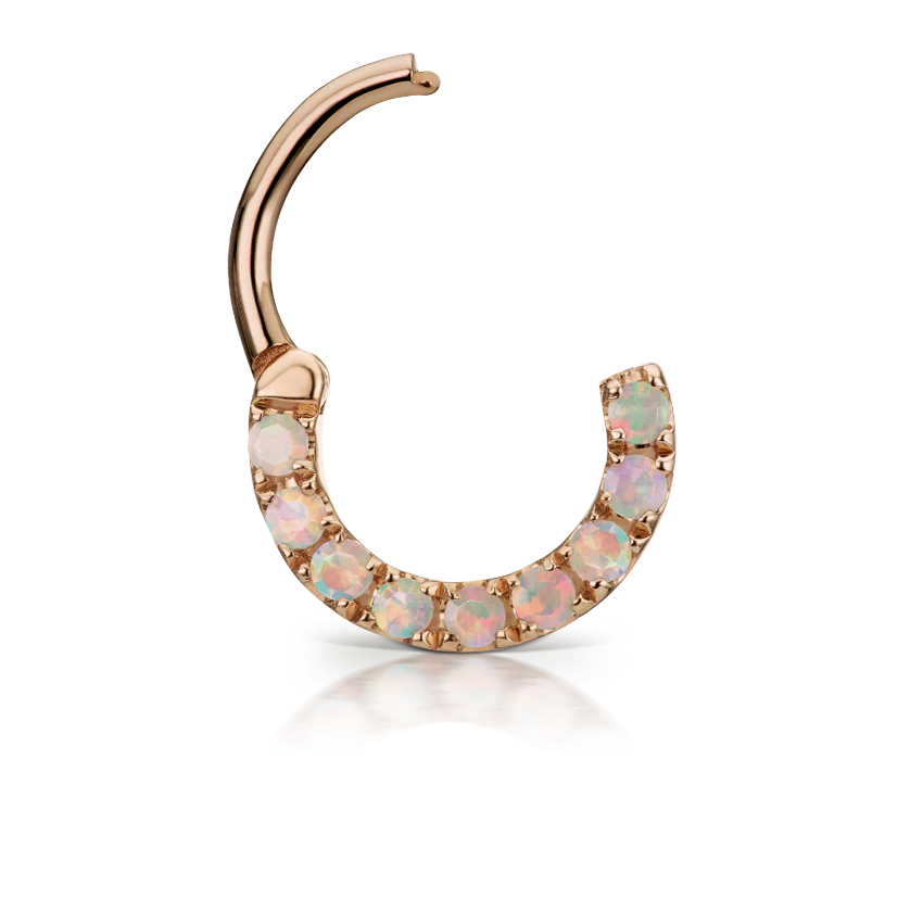 Opal Horizontal Eternity Hoop Earring - Image 17
