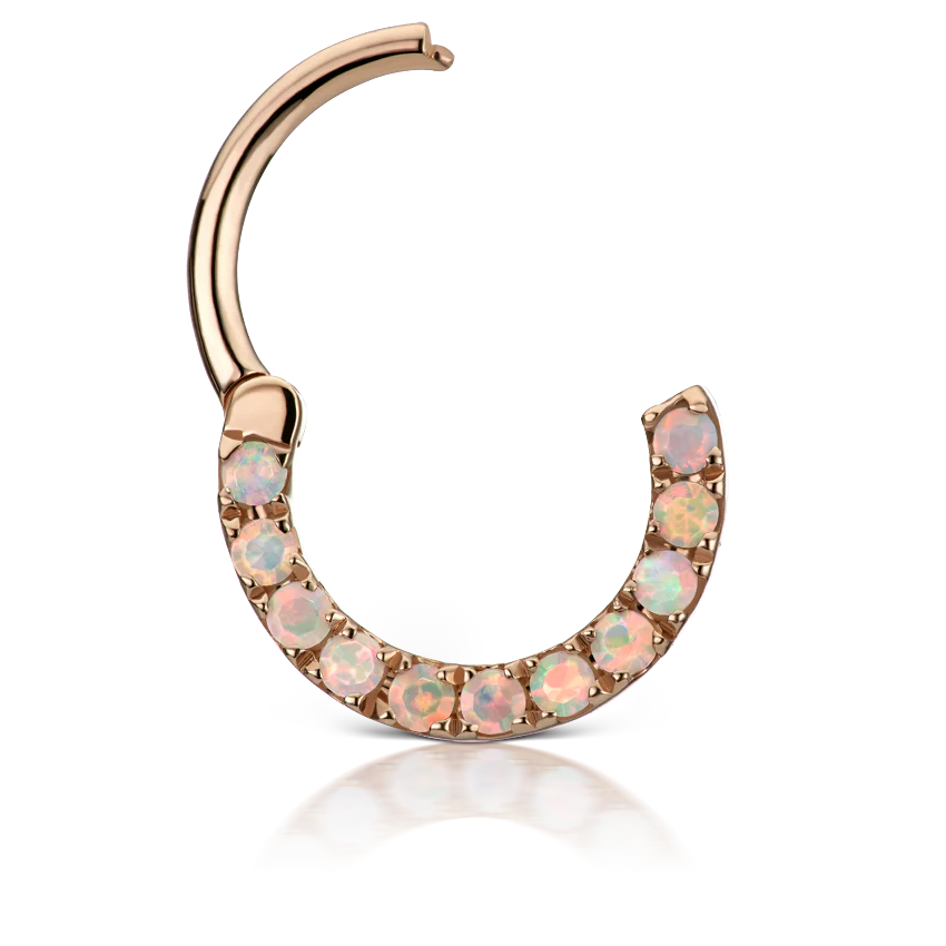 Opal Horizontal Eternity Hoop Earring - Image 19