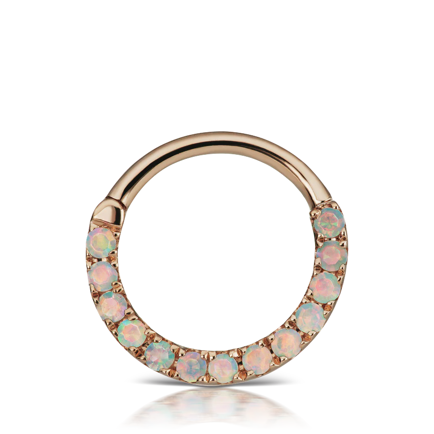 Opal Horizontal Eternity Hoop Earring - Image 21
