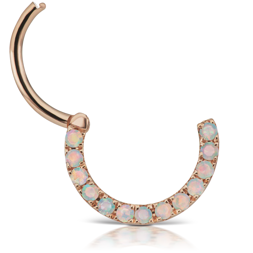Opal Horizontal Eternity Hoop Earring - Image 22
