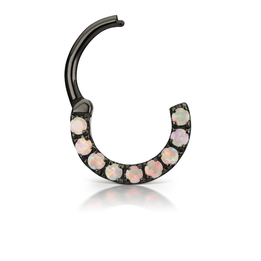 Opal Horizontal Eternity Hoop Earring - Image 24