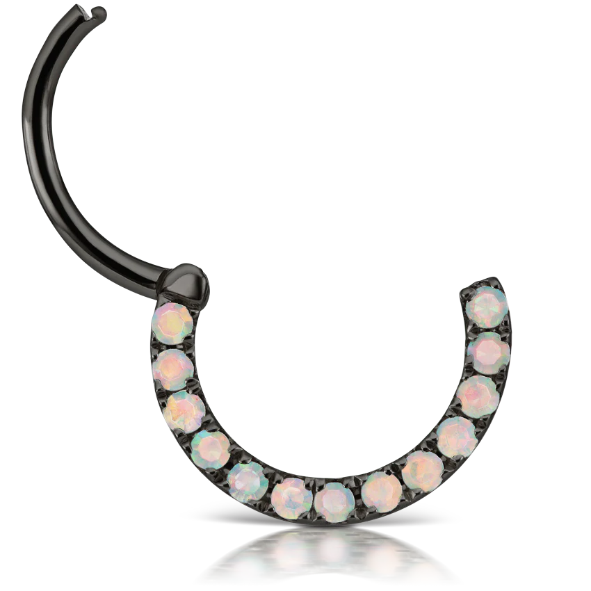 Opal Horizontal Eternity Hoop Earring - Image 27