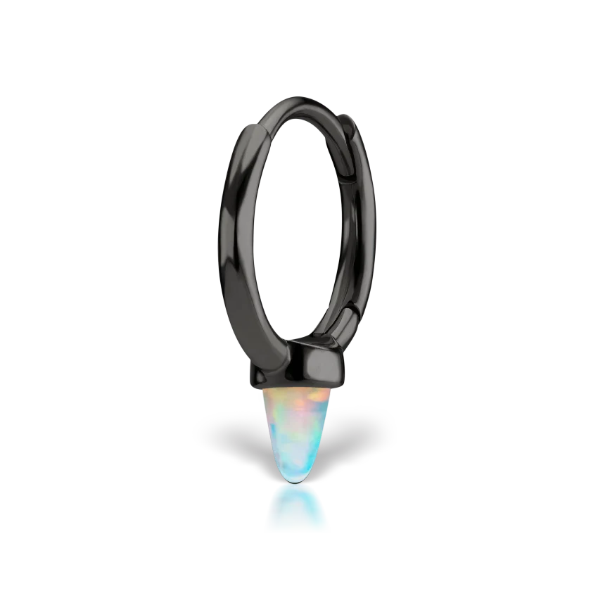 Opal Single Short Spike Hoop Earring (Non-Rotating) - Image 2