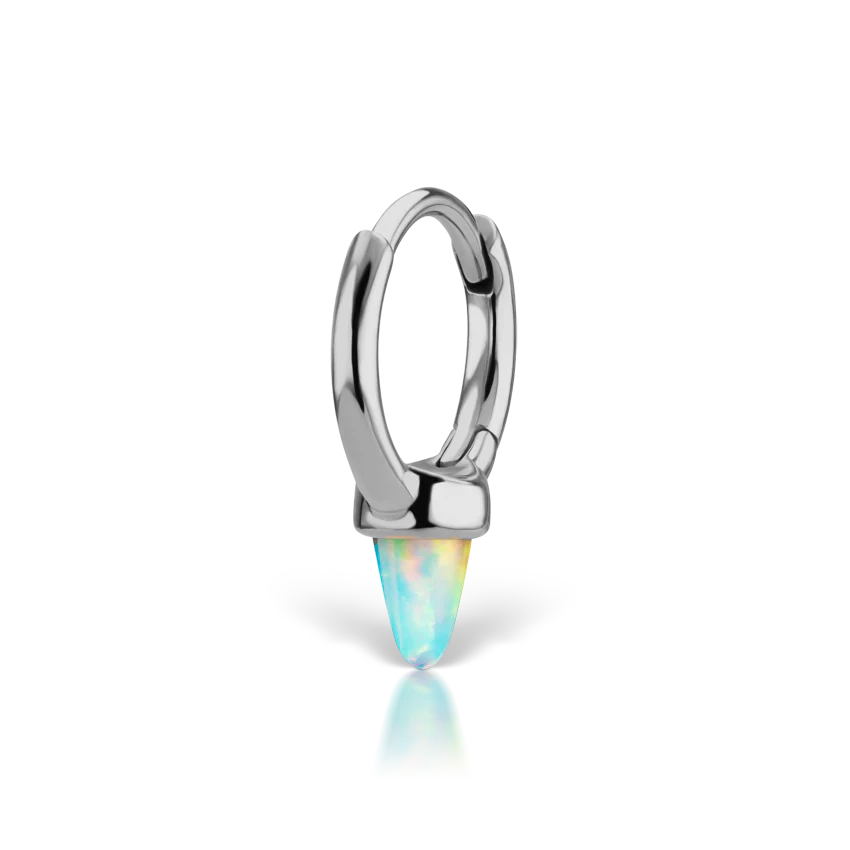 Opal Single Short Spike Hoop Earring (Non-Rotating) - Image 5