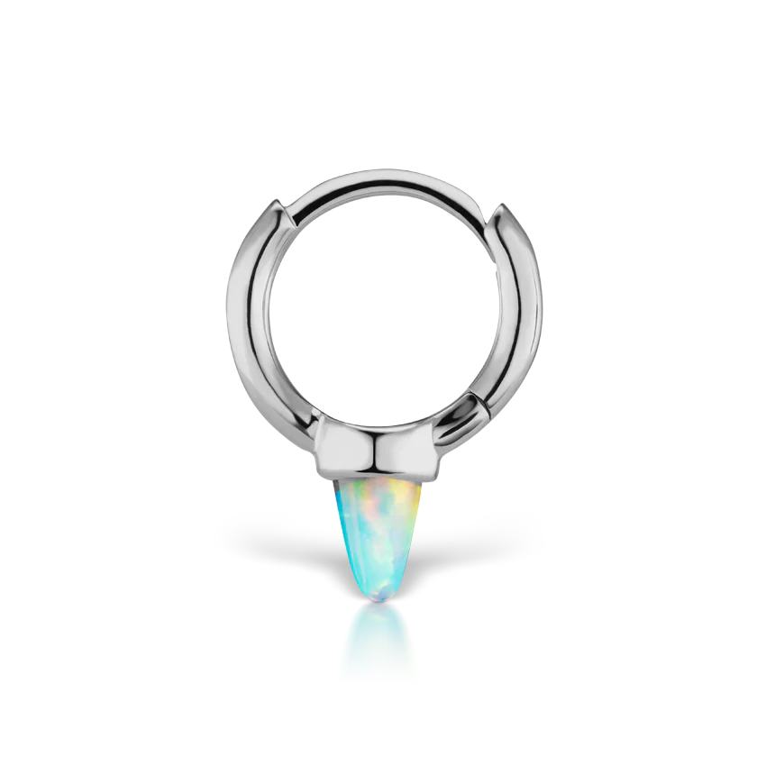 Opal Single Short Spike Hoop Earring (Non-Rotating) - Image 7