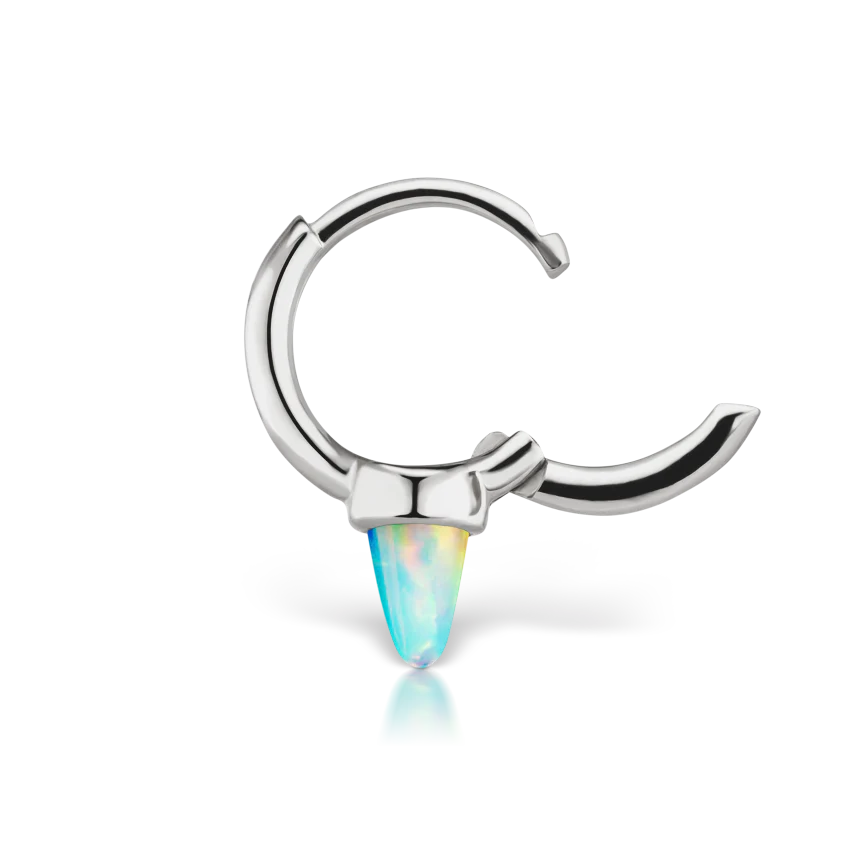 Opal Single Short Spike Hoop Earring (Non-Rotating) - Image 8