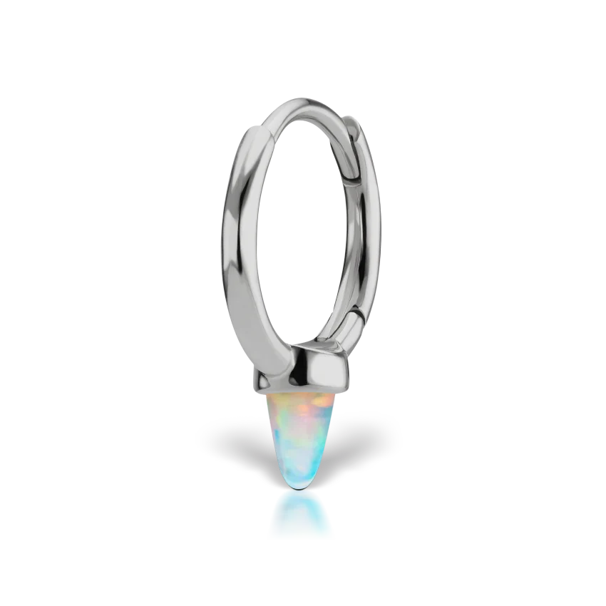Opal Single Short Spike Hoop Earring (Non-Rotating) - Image 9